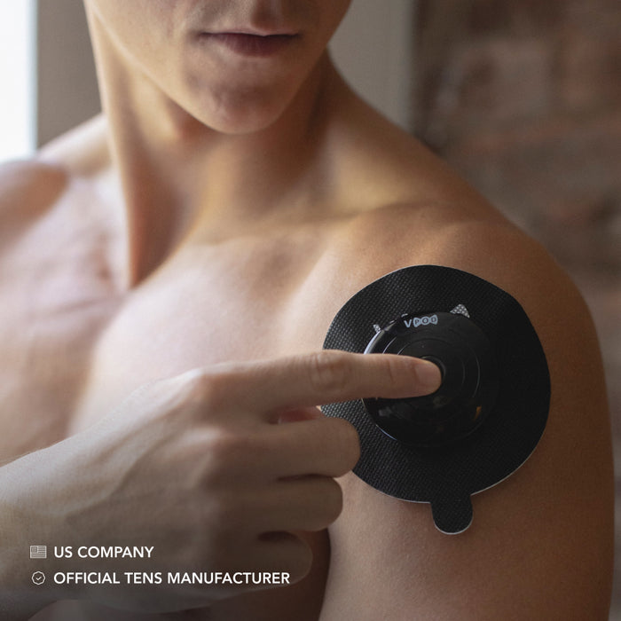muscle recovery, e stim, shoulder pain, electrode pads