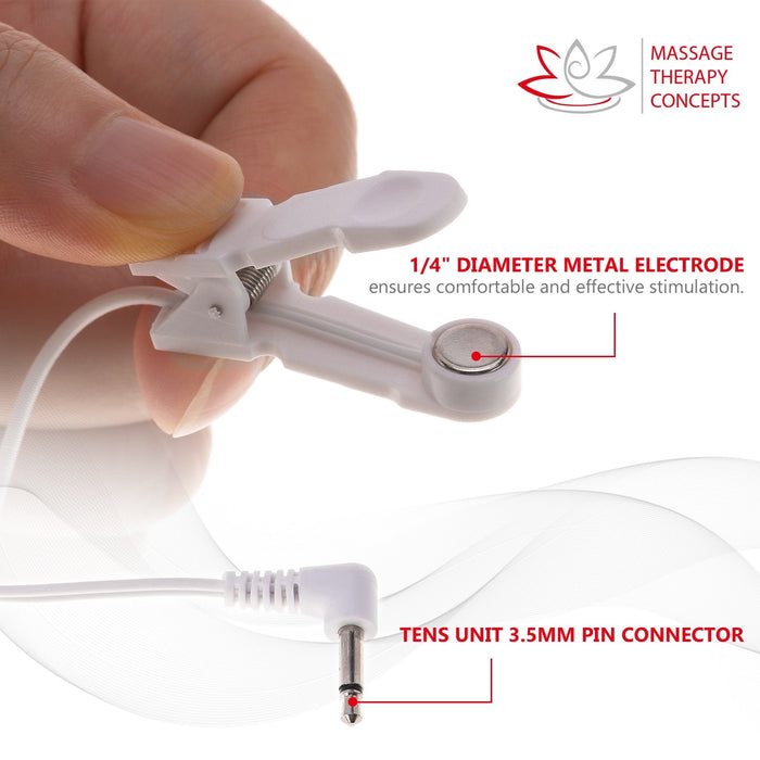 TENS Unit, Pain Relief, EMS Machine, E Stim, electric stimulation device, ear stimulator, ear clip stimulator