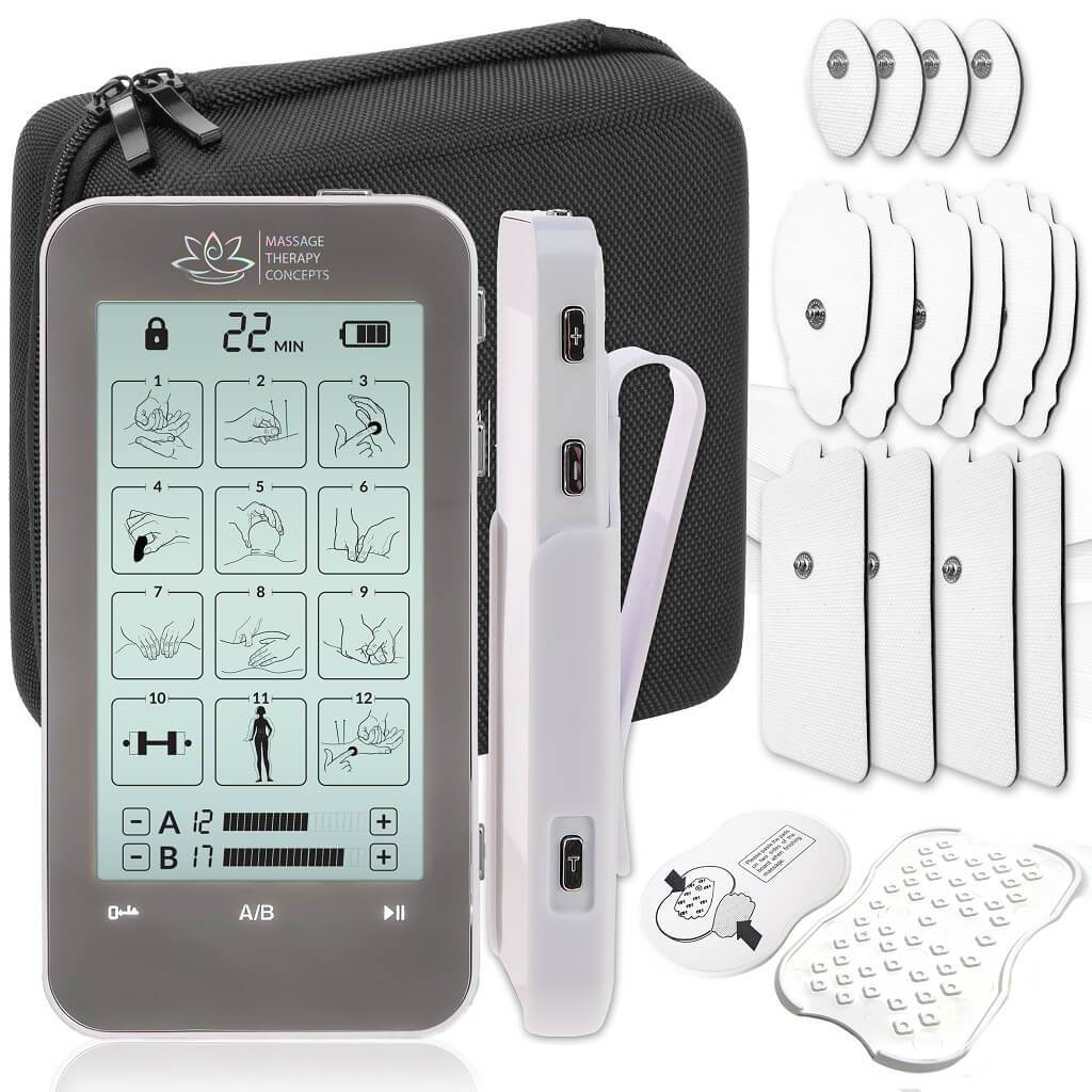 Deluxe Verve TENS and EMS Unit with Belt Clip - Muscle Stimulator