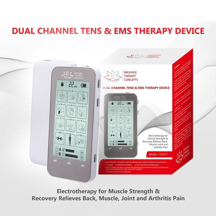 TENS Unit Muscle Stimulator for Pain Relief Therapy, Dual Channels