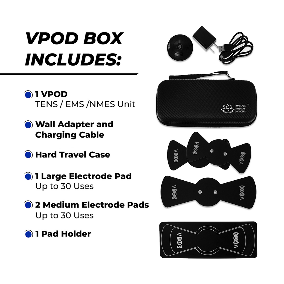 VPOD Wireless TENS, EMS & NMES Unit Massage Therapy Concepts